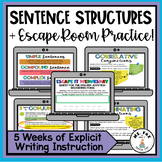 Sentence Structure Writing Activity: Clauses, Conjunctions