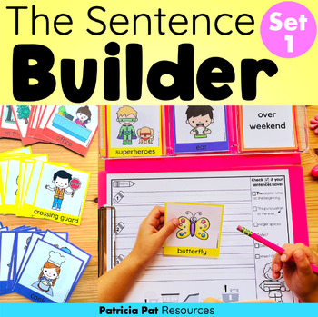 Preview of Sentence Building Cards - Sentence Writing Center for Kindergarten & First SET 1