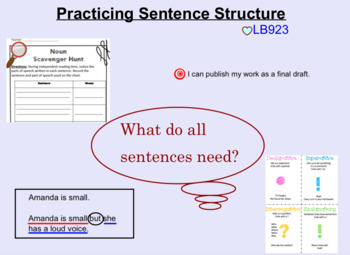 Preview of Sentence Structure Writing Unit