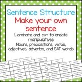 Sentence Structure - make your own sentences manipulatives