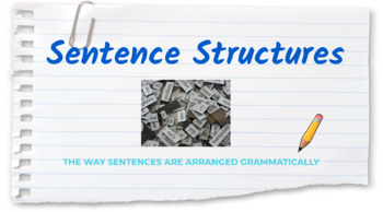 Preview of Sentence Structures Presentation, Practice, and Quiz