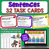 Sentence Task Cards: Complete Sentences, Run-on Sentences,