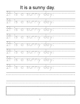 sentence tracing practice workbook by smart learning resources tpt