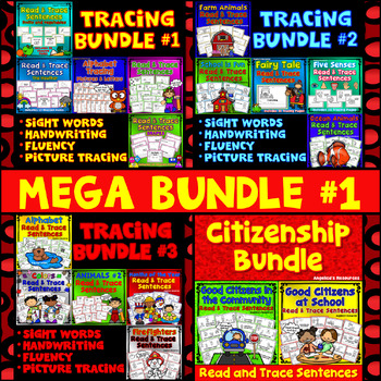 Preview of MEGA BUNDLE 1 Sight Word Practice Coloring Pages | Handwriting Worksheets |Trace