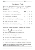 Sentence Type & Subject/Predicate Assessment (Review Sheet