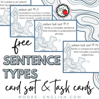 Preview of Sentence Types Card Sort and Task Cards / Interactive Google Slides