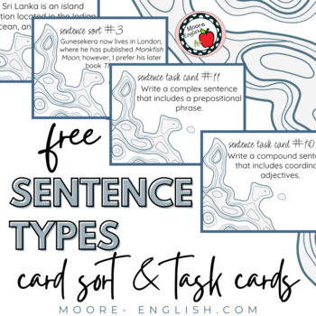 Preview of Sentence Types Card Sort and Task Cards / Interactive Google Slides + Google Jam