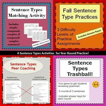 Preview of Sentence Types- Practice Bundle