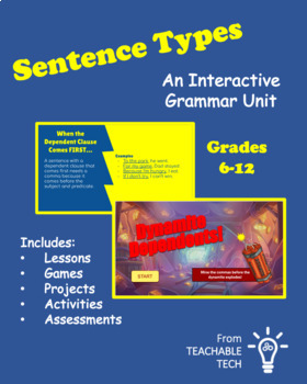 Preview of Sentence Types Unit - Interactive Grammar