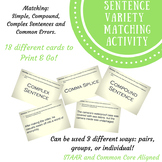 Sentence Variety Matching Activity- EOC Readiness Standard