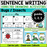 Sentence Writing 1st Grade with Bugs / Insects Directed Drawing