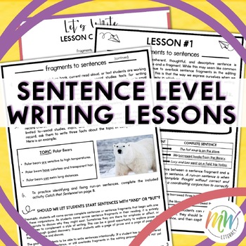 Preview of Sentence Writing