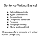 Sentence Writing Basics Unit (4th/5th grade)