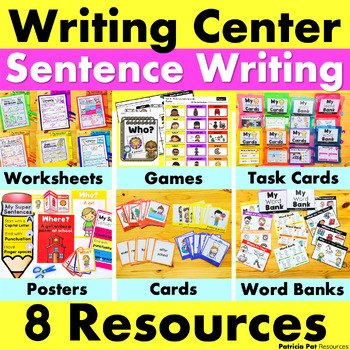 Preview of Sentence Writing Center | Complete Sentences | Sentence Structure BUNDLE