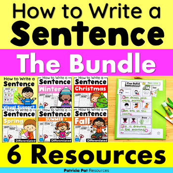 Preview of Sentence Writing Complete Sentence Building Summer, Fall, Spring, Winter BUNDLE