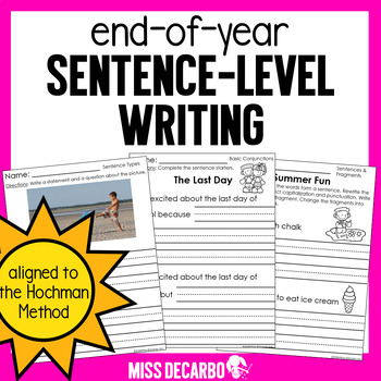 Preview of Sentence Writing End-of-Year and Summer