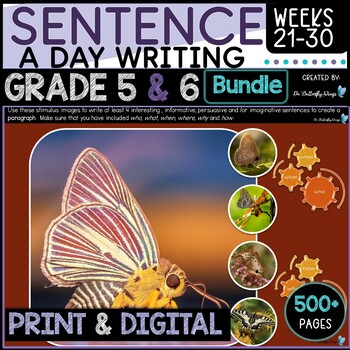 Preview of Sentence Writing Grades 5 and 6 Weeks 21 to 30