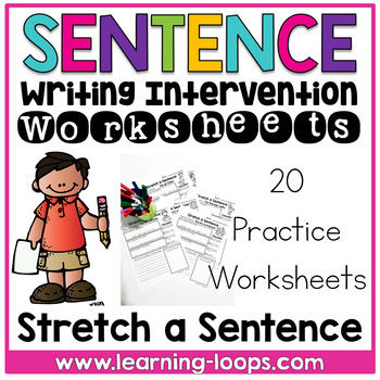 Preview of Sentence Writing Intervention For Beginning Writers| Stretch a Sentence |No Prep