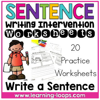 Preview of Sentence Writing Intervention For Beginning Writers | Write a Sentence | No Prep