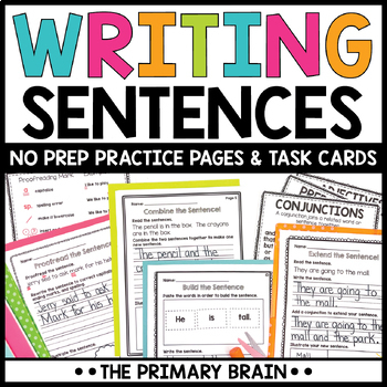 Preview of Sentence Writing Practice Activities | Building Complete Sentences Worksheets