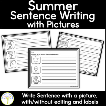 Preview of Sentence Writing Journal with Visual Pictures for Summer