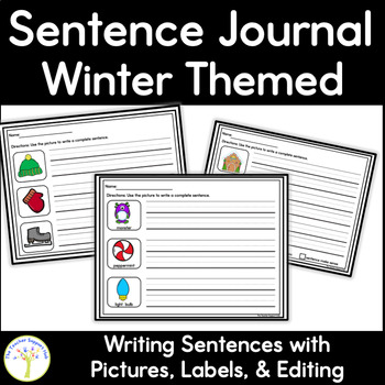 Preview of Sentence Writing Journal with Visual Pictures for Winter