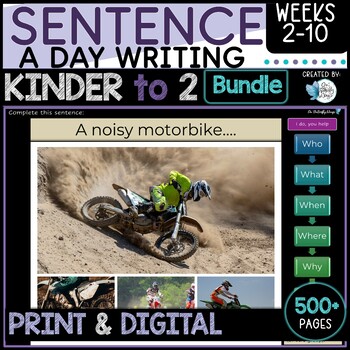 Preview of Sentence Writing Kindergarten to Grade 2 Weeks 2 to 10