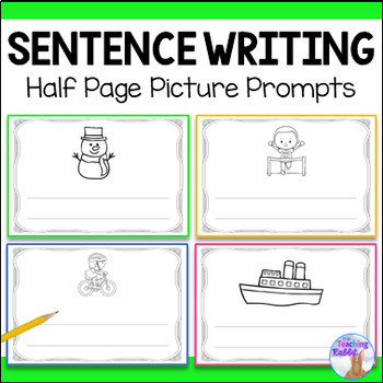 Preview of Sentence Writing Picture Prompts Kindergarten & Grade 1