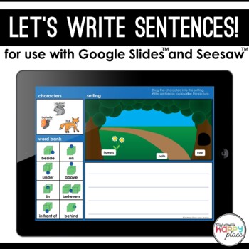 Preview of Sentence Writing Practice for Google Slides and Seesaw - Distance Learning