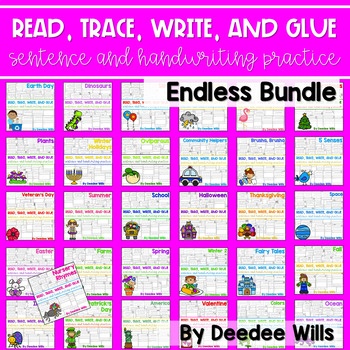 Preview of Sentence Writing Practice and Handwriting & Sentence Building Activities Endless