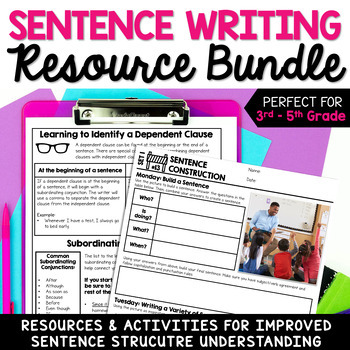 Preview of Sentence Writing Resource Bundle: Worksheets, Activities, and More!