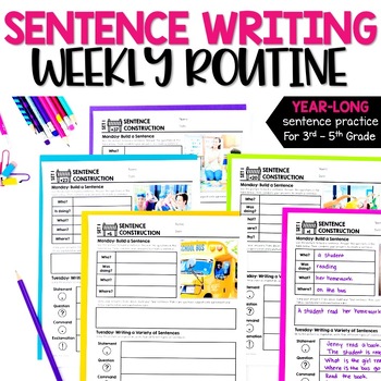 Preview of Sentence Writing Routine: Year-Long Routine to Practice Sentence Structure