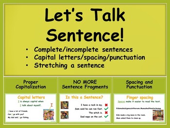 Preview of Sentence, Writing, Structure, Complete, Capitalization, Spaces, Punctuation, ELA