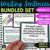 Sentence Writing Task Cards - Writing Complete Sentences - Print & Digital