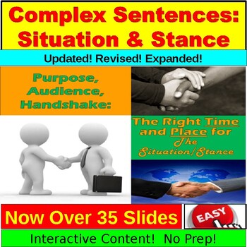 Preview of Complex Sentences:  Situation and Stance PowerPoint, Google Slides