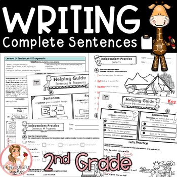 Preview of Sentence Writing Unit - 10 Complete Lessons | Lesson Plans, Activities, Keys
