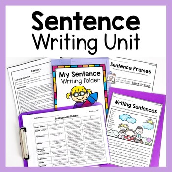 Preview of Sentence Writing Unit | Beginning Of The Year Grammar Unit | 1st Grade 2nd Grade