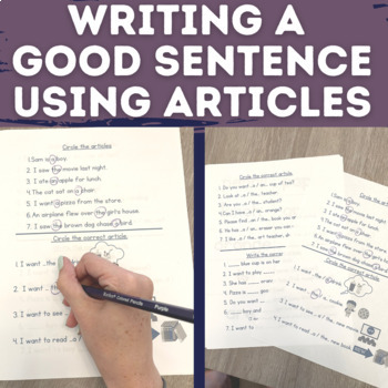 Preview of Sentence Writing | Using Articles