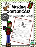 Winter Themed one page sentence writing process