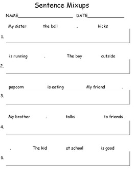 Sentence Writing Worksheets... by Hailey Deloya | Teachers ...