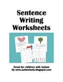 Sentence Writing Worksheets for Kids with Autism