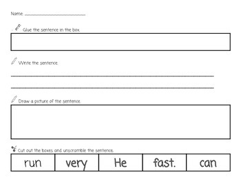 writing worksheets for special education students