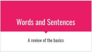 Preview of Sentence and Punctuation Overview