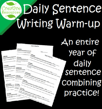 Preview of Sentence combining daily warm-up writing practice