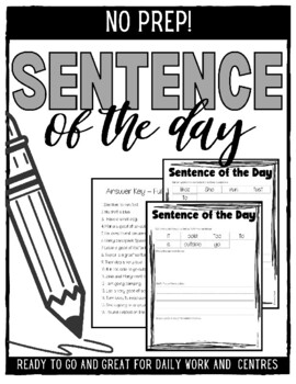 Preview of NO PREP: Sentence of the Day Activity