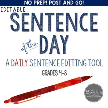 Preview of Sentence of the Day: CCSS Daily Sentence Editing Tool for the YEAR (EDITABLE)