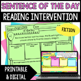 Sentence of the Day Fiction Reading Intervention Printable
