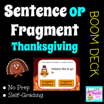 Preview of Sentence or Fragment DIGITAL BOOM Deck Thanksgiving