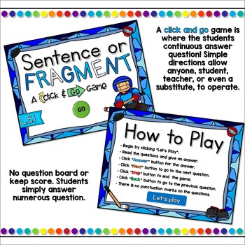 sentence fragment game