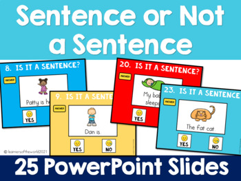 Preview of Sentence or Not a Sentence (Fragment) PowerPoint